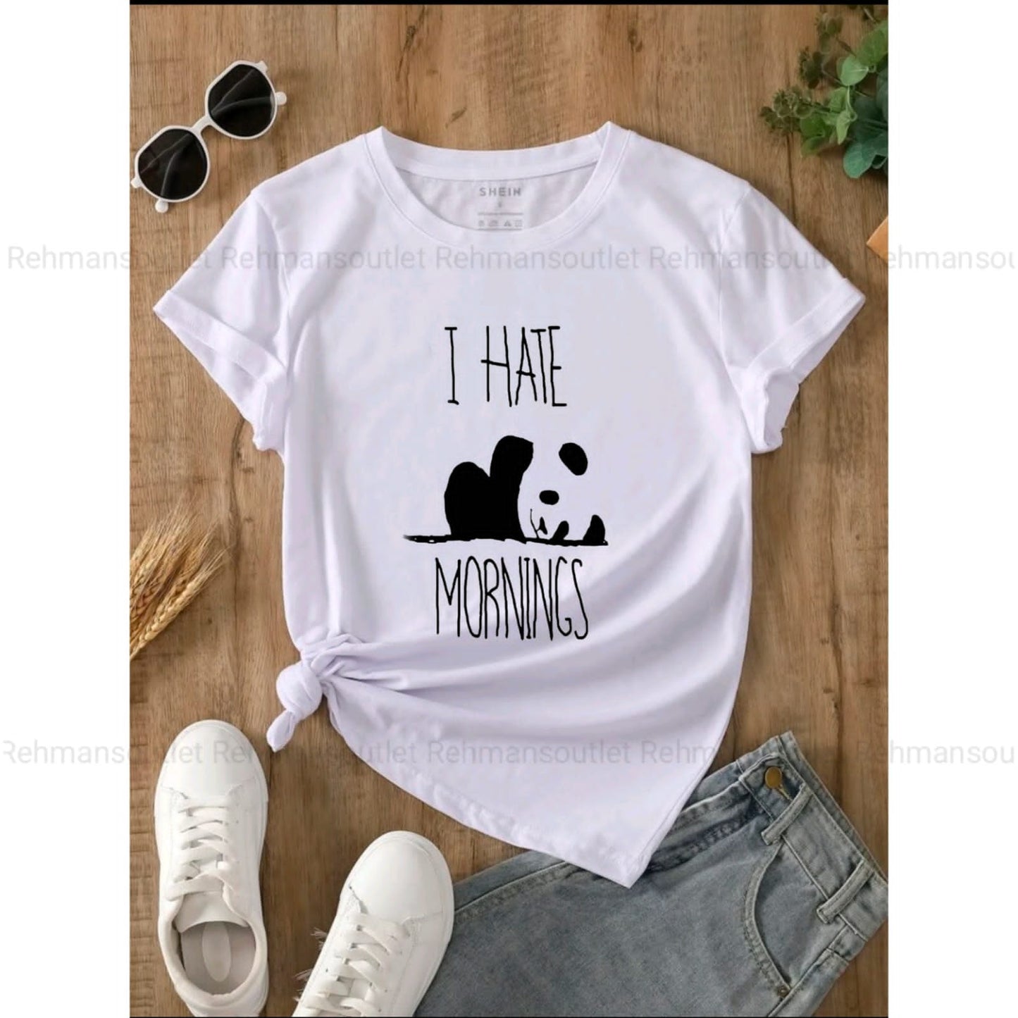 white tee with i hate mornings