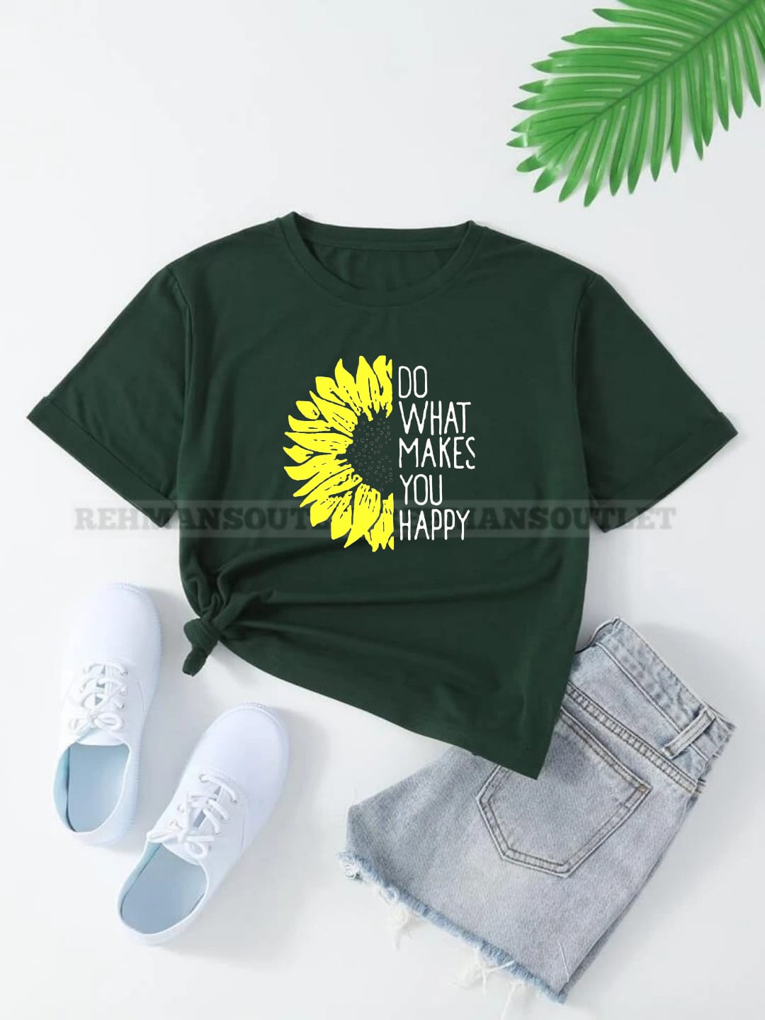 green tee with do what makes you happy