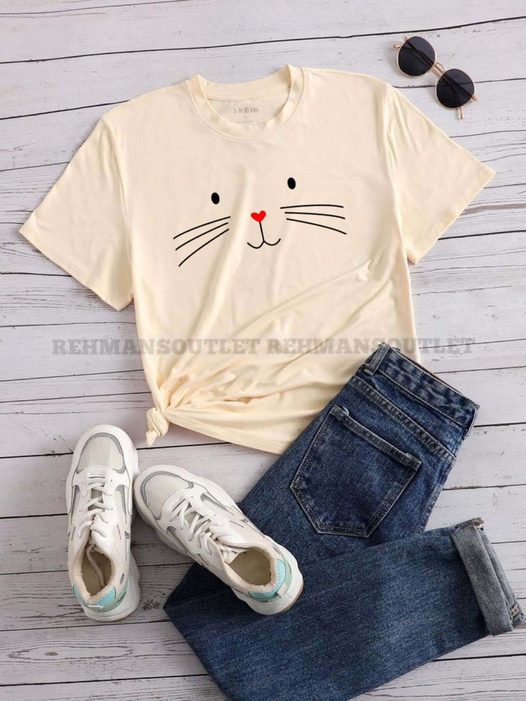 skin tee with cat face