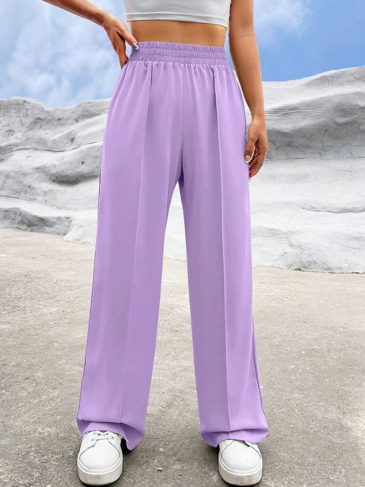 lilac wide-leg trouser