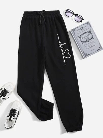 black trouser unfilled heart beat