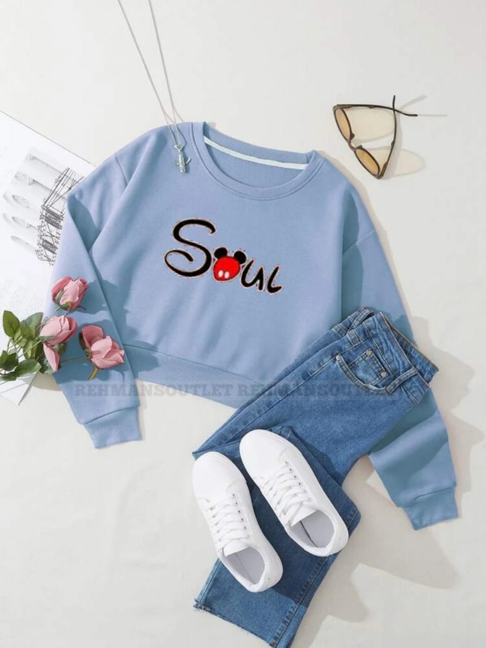 sky blue sweatshirt with soul