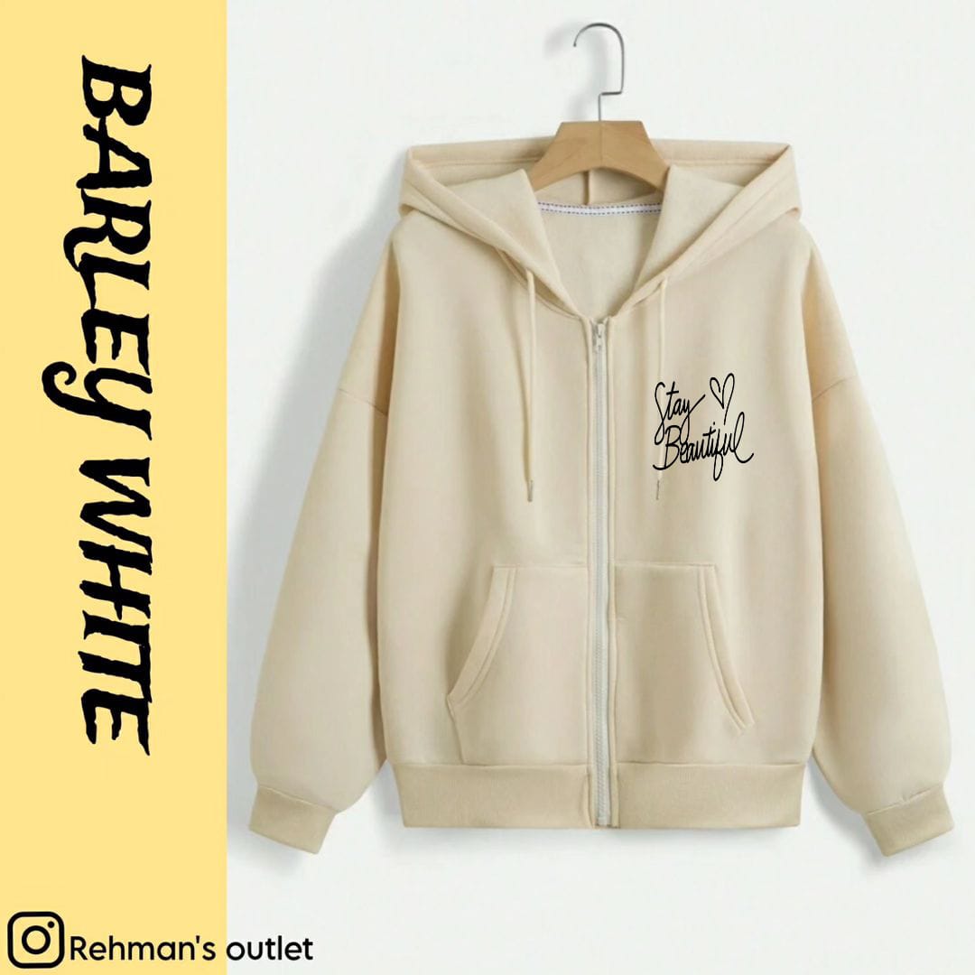 Stay beautiful p barley white zipper