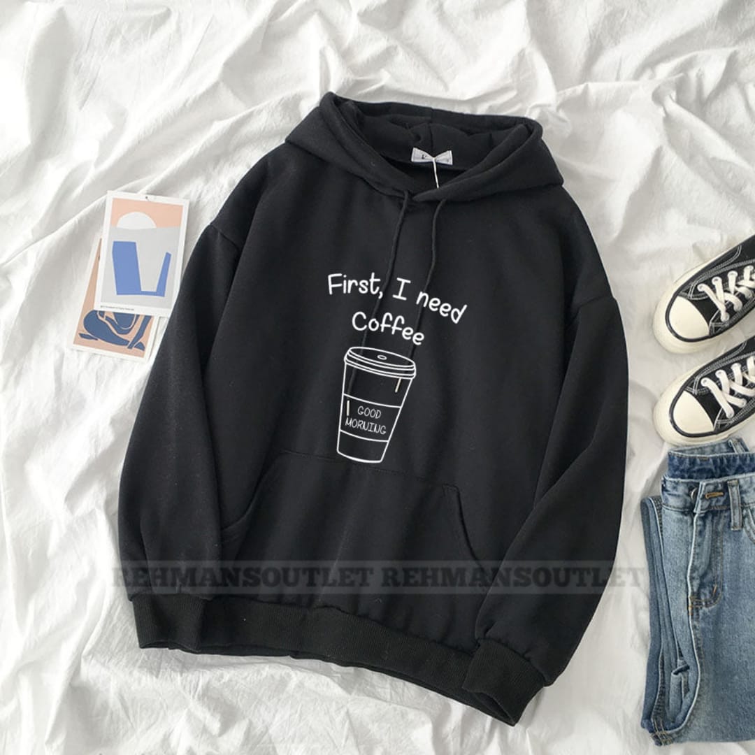 First i need coffee black hoodie