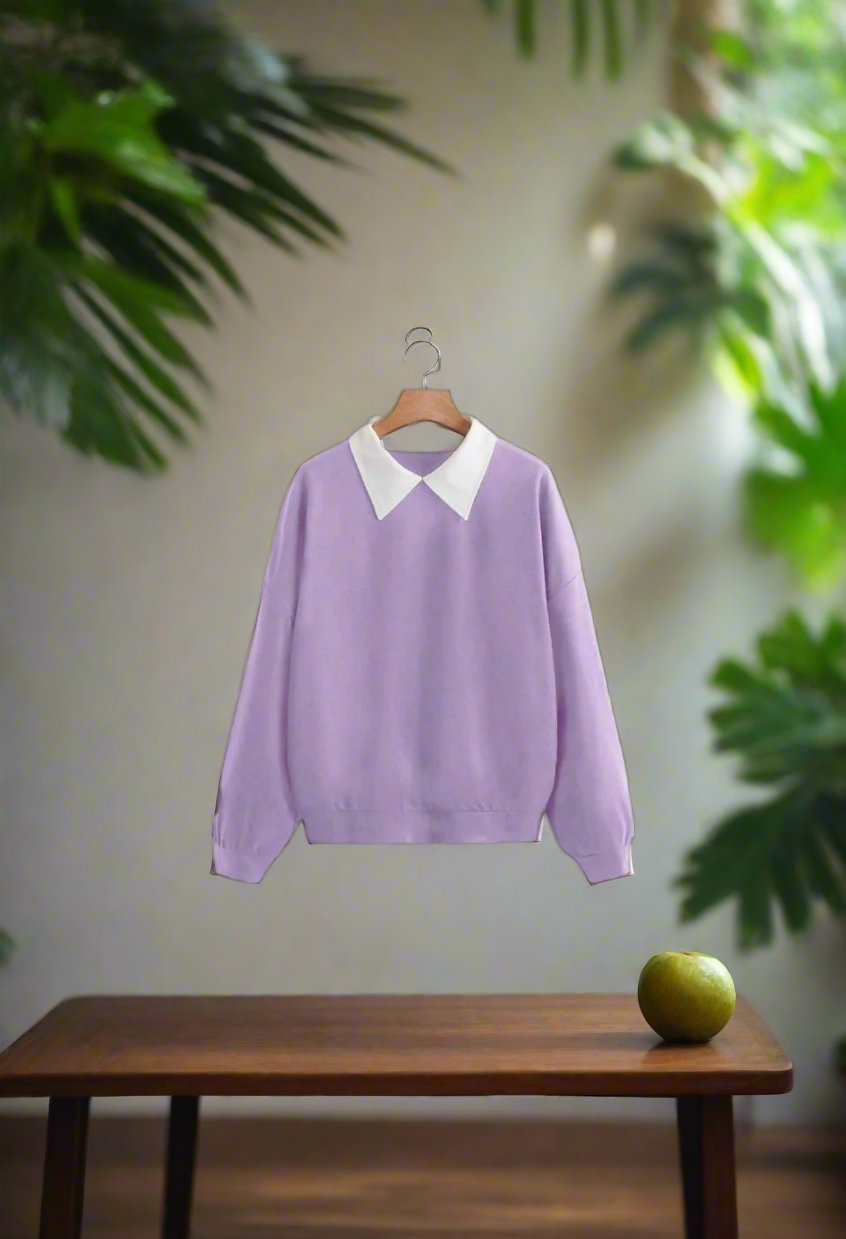Lilac collar sweatshirt