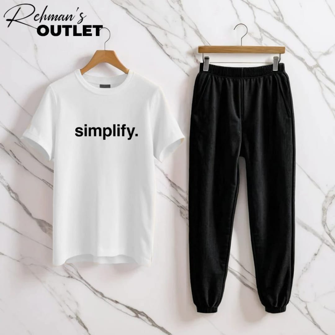 white tee with simplify black trouser
