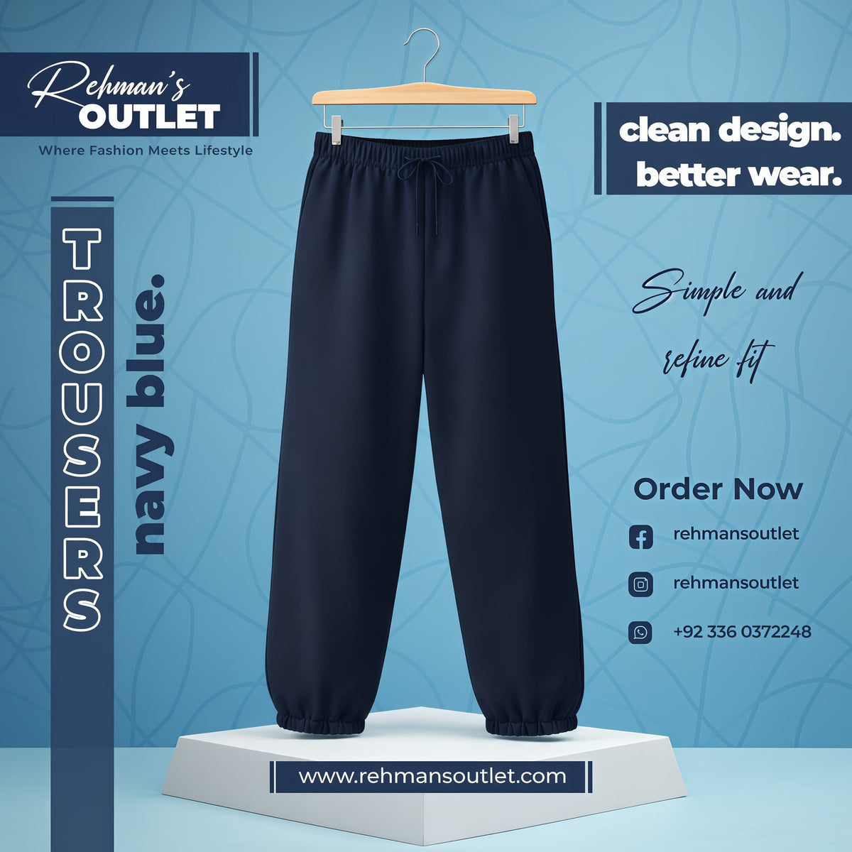 Navy-Blue Trouser