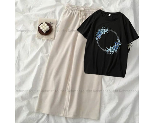 Black tee with ring skin flapper