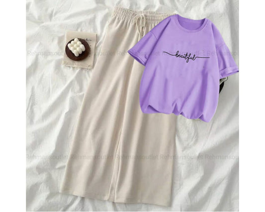 Lilac tee with beautiful skin flapper