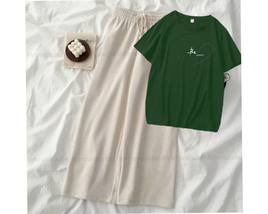 Green tee with be yourself P skin flapper