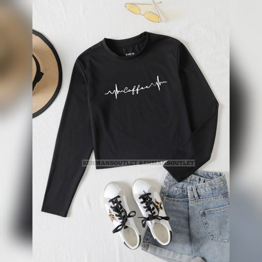 black full tee with coffee