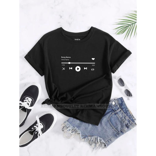 black tee with song