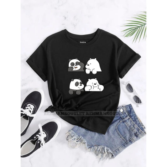 black tee with 4 bear