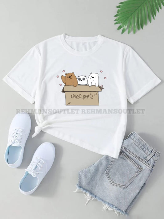 white tee with free bear