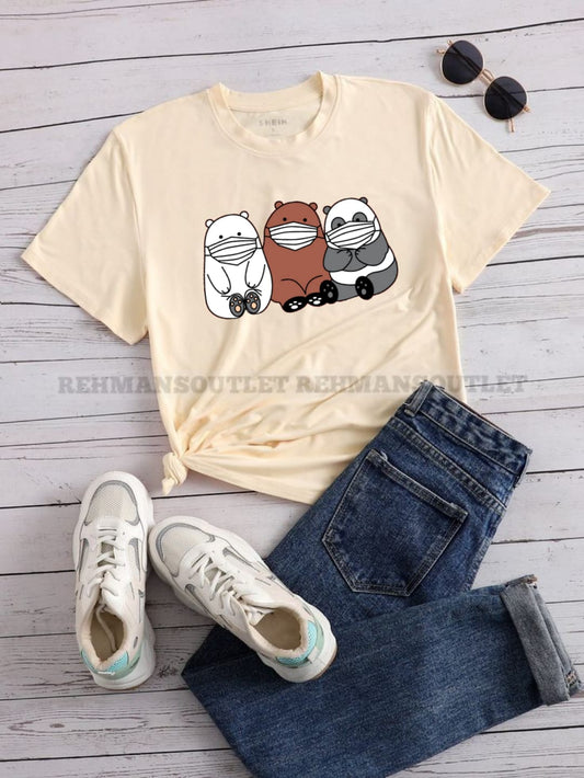 skin tee with 3 bear mask