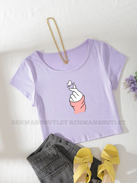 lilac tee with love charm