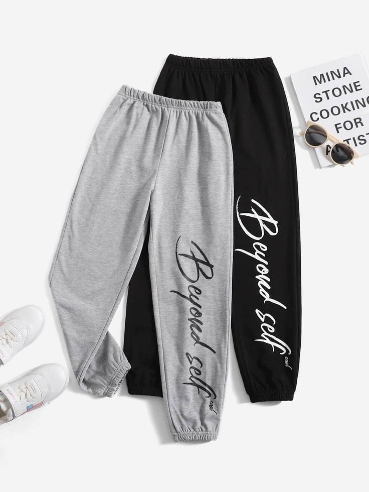 pack of 2 trousers (grey and black ) with beyond self