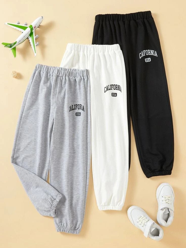 pack of 3 trousers ( grey. white and black ) with california p