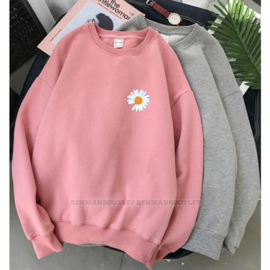 pack of 2 sweatshirt pink and grey with sunflower p