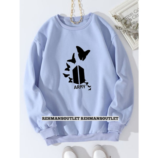 sky blue sweatshirt with BTS army