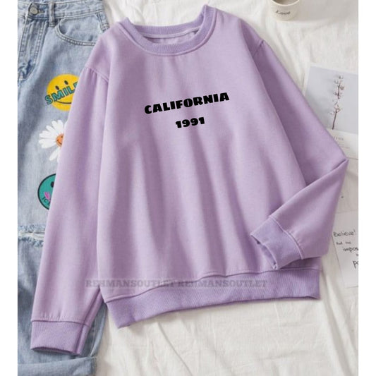 lilac sweatshirt with california 1991