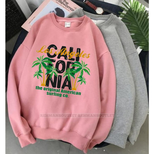 pack of 2 sweatshirt pink and grey with los angeles trees