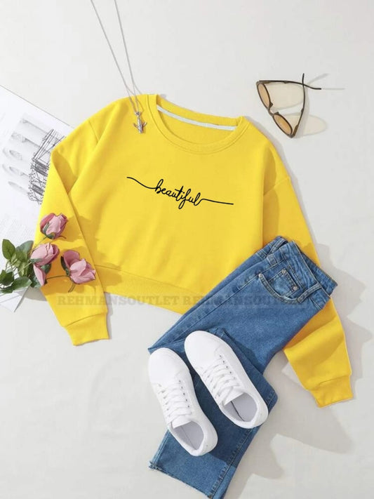yellow sweatshirt with beautiful