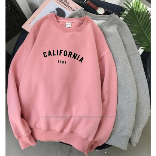 pack of 2 sweatshirt pink and grey with california 1991
