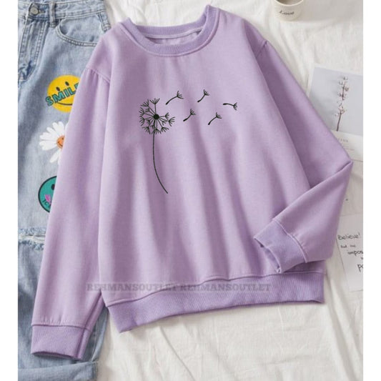 lilac sweatshirt with snowflakes