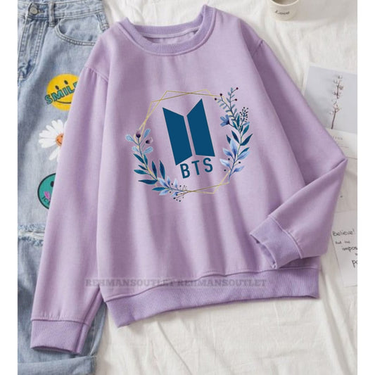 lilac sweatshirt with BTS fhn