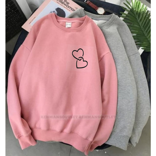 pack of 2 sweatshirt pink and grey with twin heart