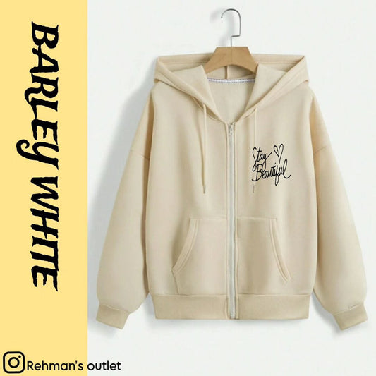 Stay beautiful p barley white zipper