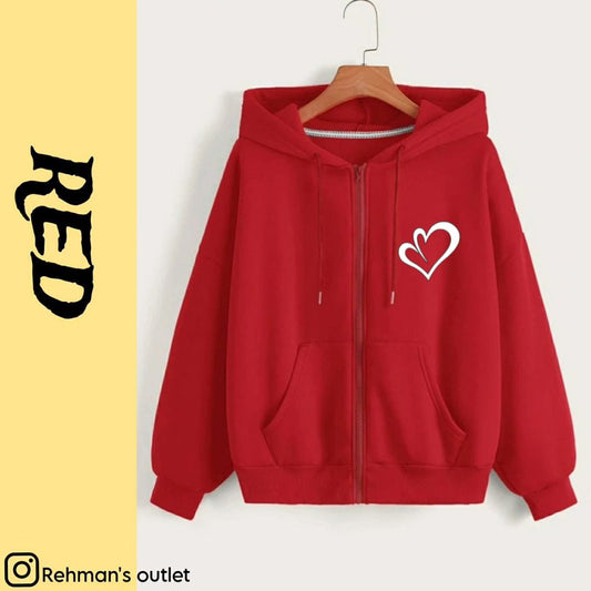Heart new p red zipper