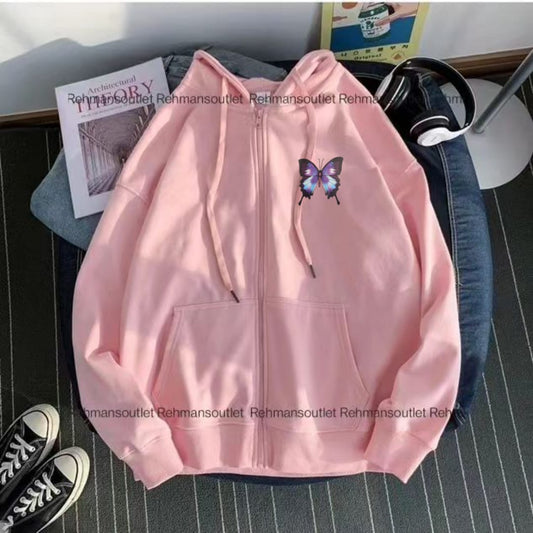Blue butterfly new p pink zipper