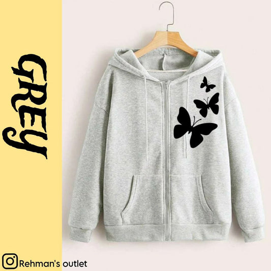 3 black butterfly grey zipper