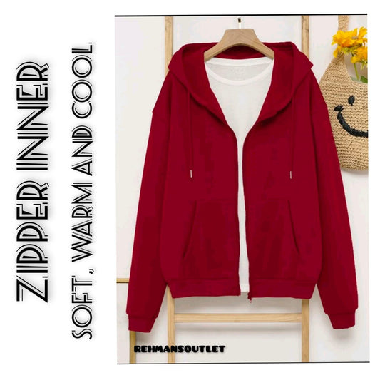 Red zipper with inner