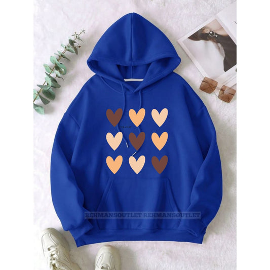 Multi hearts royal blue hoodie