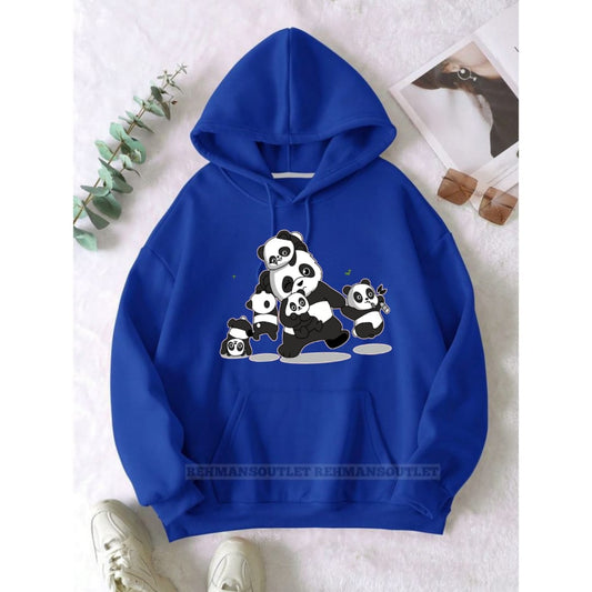 Panda family royal blue hoodie