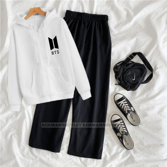 White Zipper with BTS p and black flapper