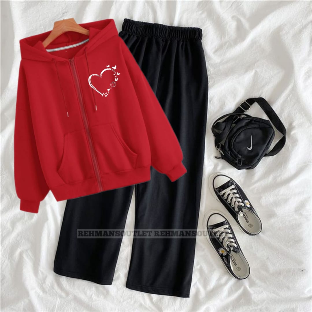Red zipper with heart ctz p and black flapper