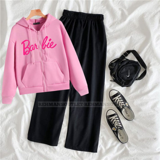 Pink zipper with barbie and black flapper