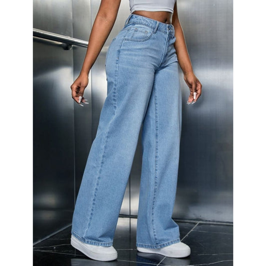 Sky blue wide-leg jeans
