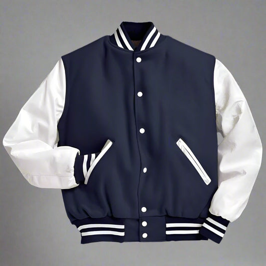 Navy blue baseball jacket