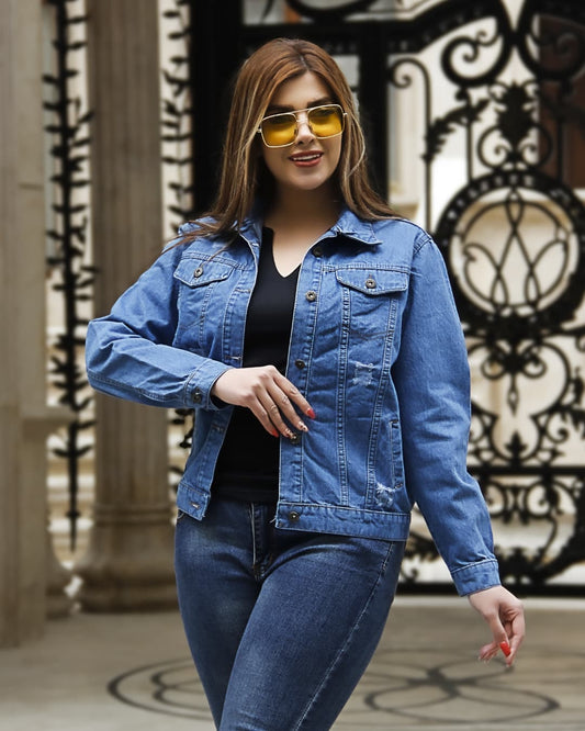 Navy-blue denim jacket