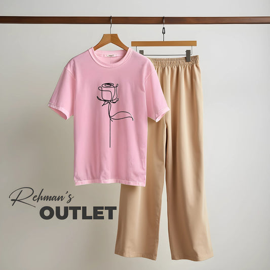Pink tee with flower skin flapper