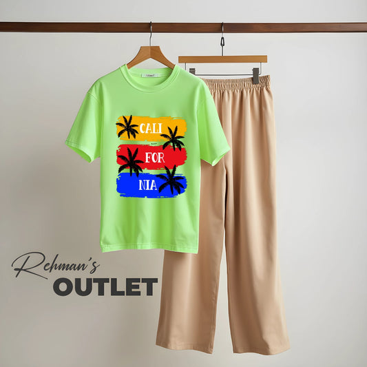Neon tee with california trees skin flapper