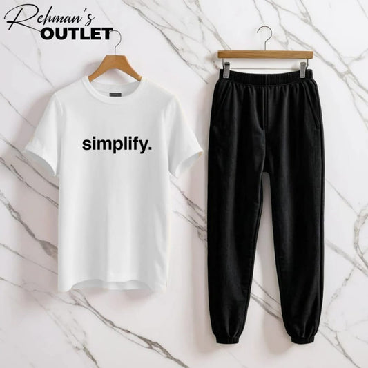 white tee with simplify black trouser