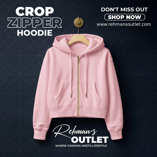 Peach crop zipper hoodie