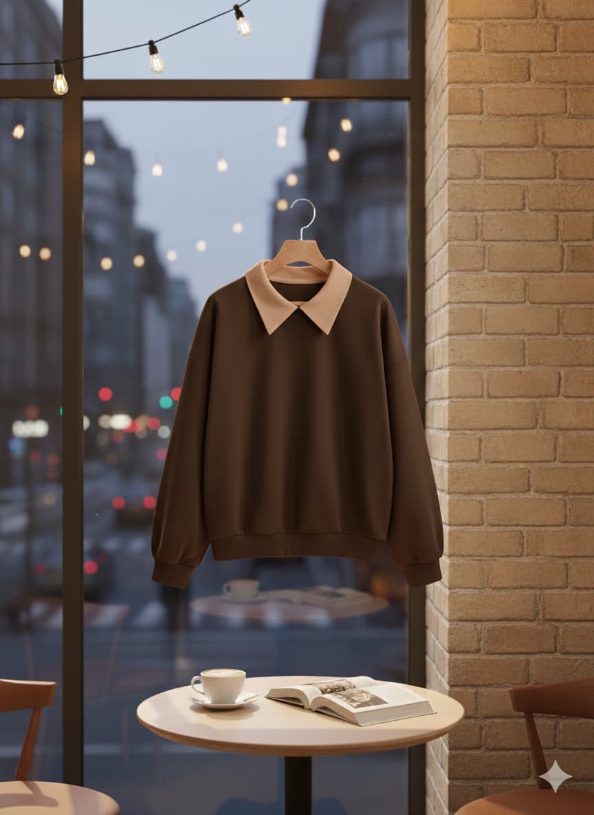 Skin collar/brown sweatshirt