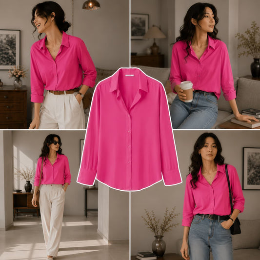 Shocking Pink Button-Down Shirt